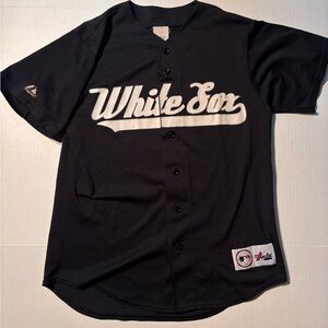 Vtg Majestic Athletic Chicago White Sox Script Mesh 90s Practice Jersey USA Sz M